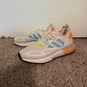 Adidas Whites Shoes with Color Accents